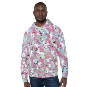 Afro Camo Blue Distress Unisex Hoodie