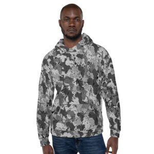 Afro Camo Black Distress Unisex Hoodie