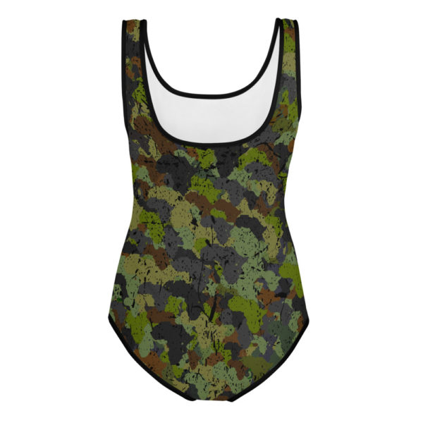 Afro Camo Green Youth Swimsuit