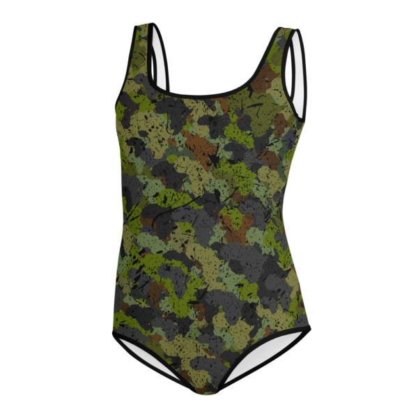 Afro Camo Green Youth Swimsuit