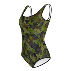 Afro Camo Green Youth Swimsuit