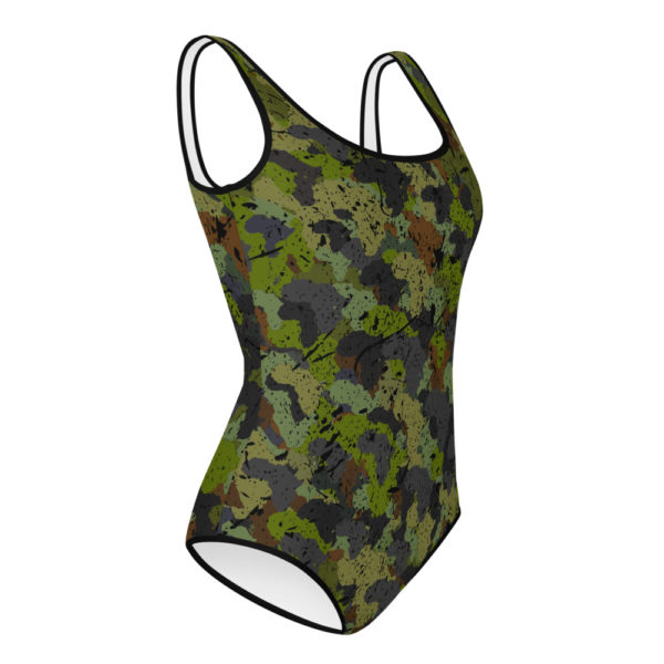 Afro Camo Green Youth Swimsuit