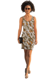 womens afro camo sand tink top dress