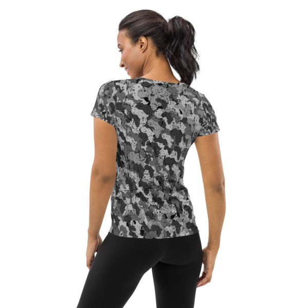 Afro Camo Black Distress Women’s Athletic T-Shirt