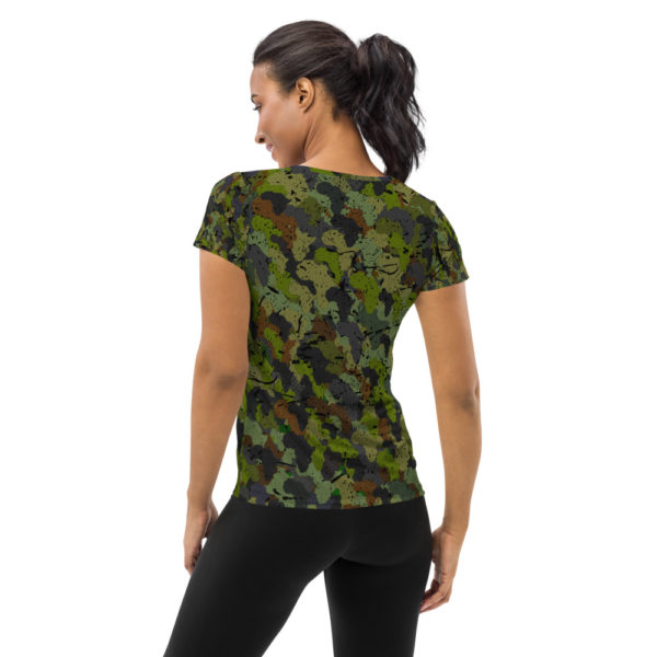 Afro Camo Green Women’s Athletic T-shirt