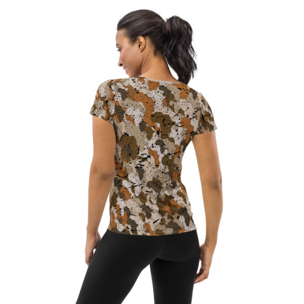 Afro Camo Sand Distressed Women’s Athletic T-Shirt