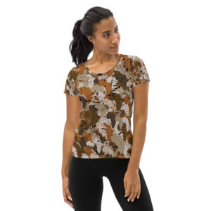 Afro Camo Sand Distressed Women’s Athletic T-Shirt