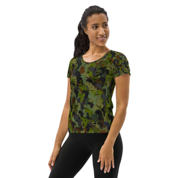 Afro Camo Green Women’s Athletic T-shirt