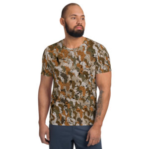 Afro Camo Sand Distress Men’s Athletic T-shirt