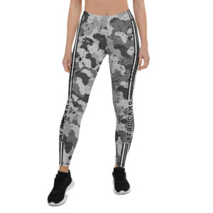 Afro Camo Black Distressed Striped Leggings