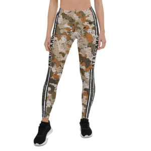 Afro Camo Sand Distressed Striped Leggings