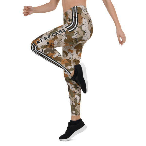 Afro Camo Sand Distressed Striped Leggings