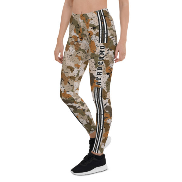 Afro Camo Sand Distressed Striped Leggings