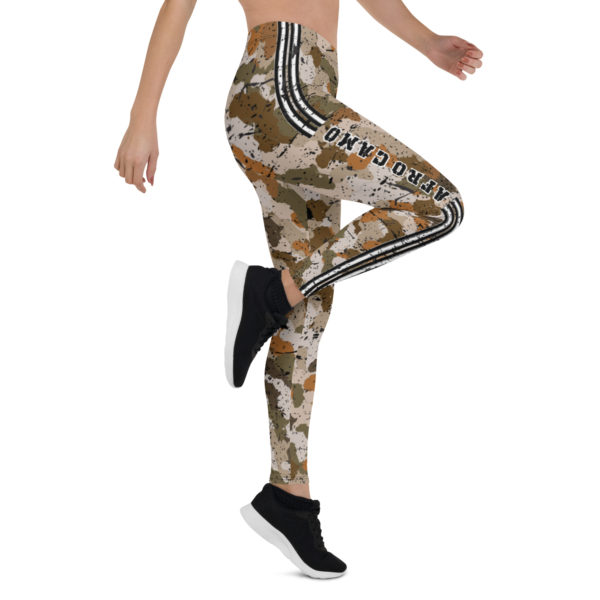 Afro Camo Sand Distressed Striped Leggings