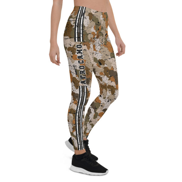 Afro Camo Sand Distressed Striped Leggings