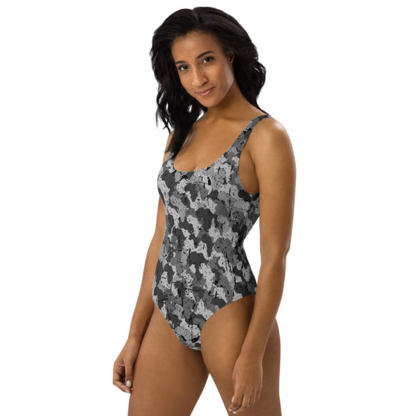 Afro Camo Black One-Piece Swimsuit