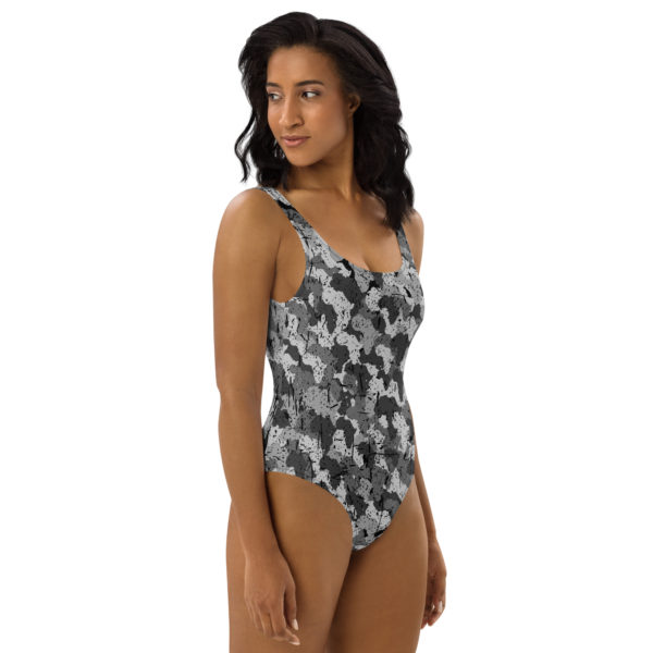 Afro Camo Black One-Piece Swimsuit