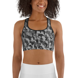 Afro Camo Green Sports Bra