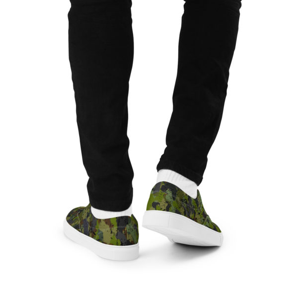 Men’s Afro Camo Green Lace-Up Canvas Shoes