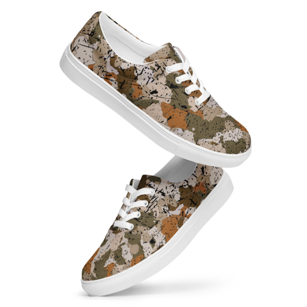 Women’s Afro Camo Sand Lace-Up Canvas Shoes