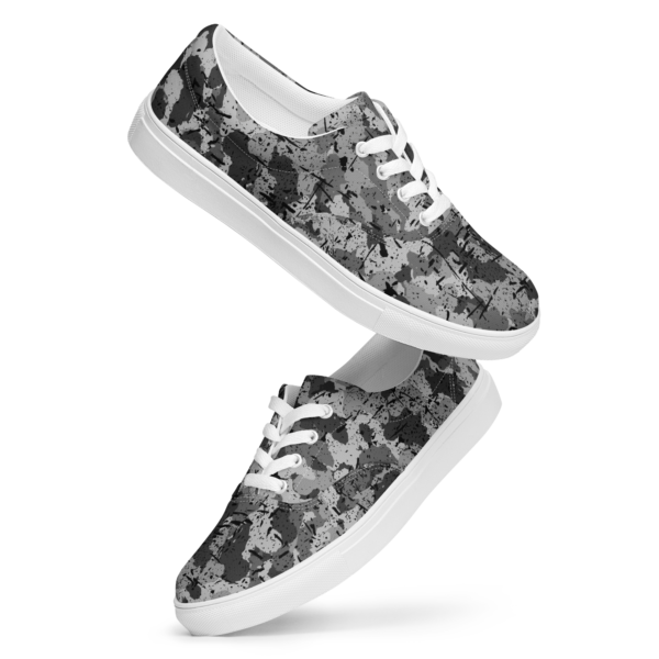 Women’s Afro Camo Black Lace-Up Canvas Shoes