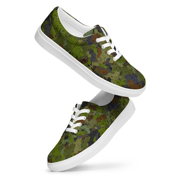 Women’s Afro Camo Green Lace-Up Canvas Shoes