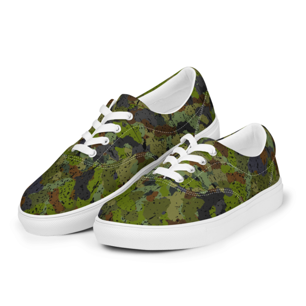 Men’s Afro Camo Green Lace-Up Canvas Shoes