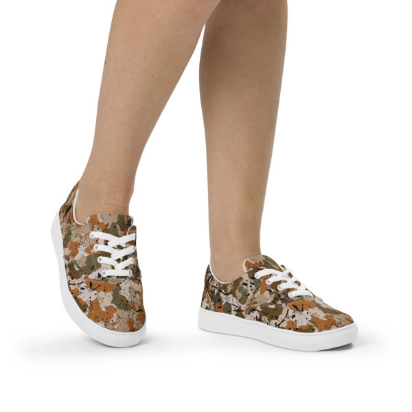 Women’s Afro Camo Sand Lace-Up Canvas Shoes