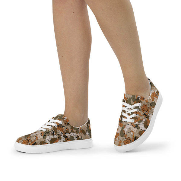 Women’s Afro Camo Sand Lace-Up Canvas Shoes