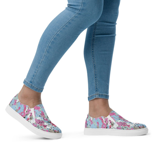 Women’s Afro Camo Blue Slip-On Canvas Shoes