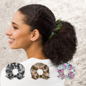 afro camo womens scrunchie