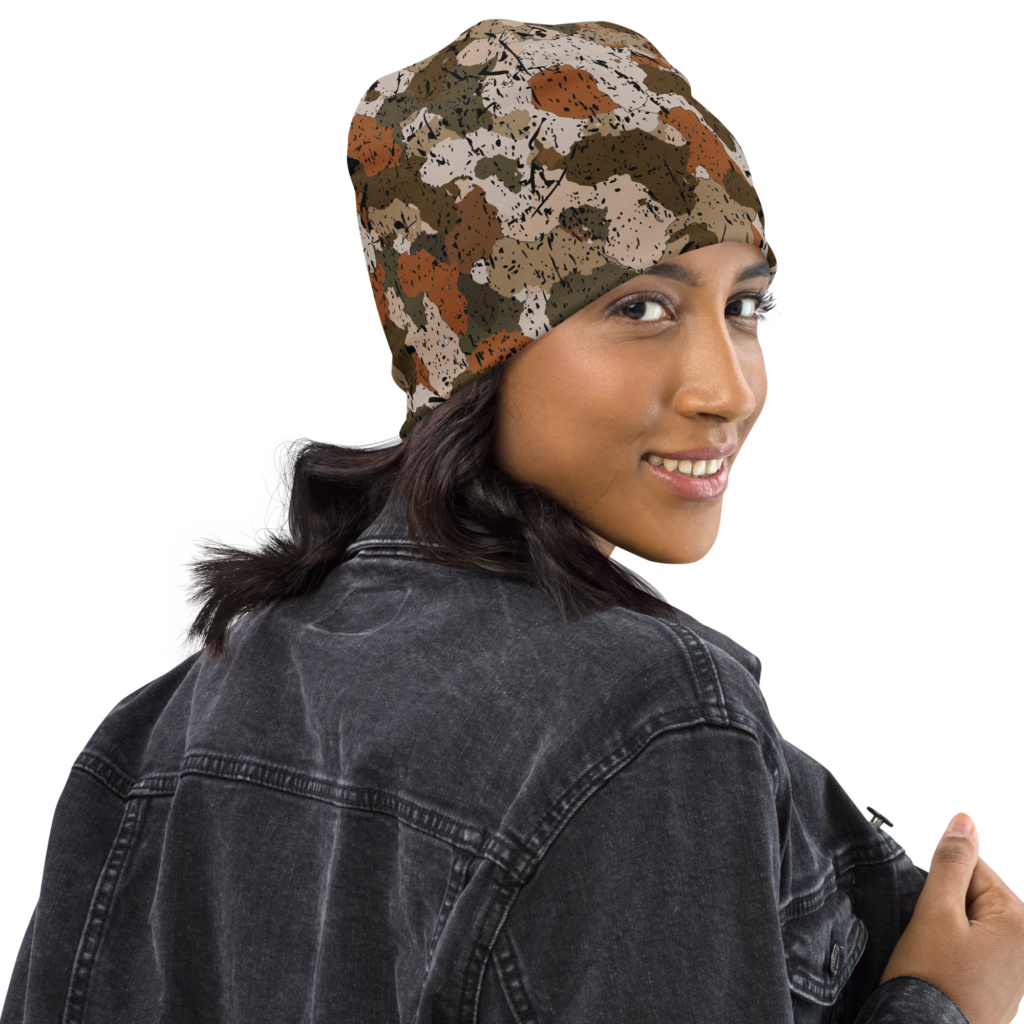 afro camo blue -beanie