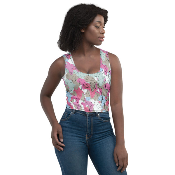 Afro Camo Blue Crop Top