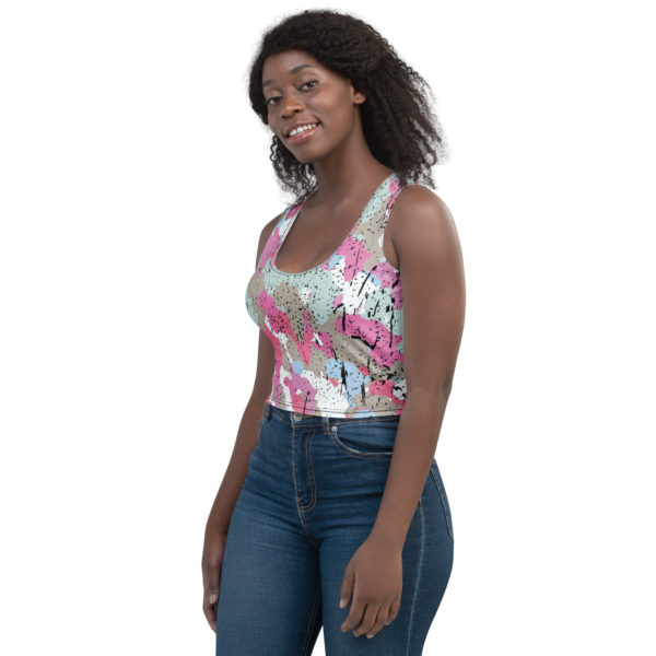 Afro Camo Blue Crop Top