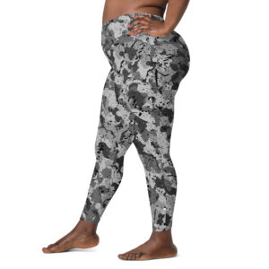 Afro Camo Black Crossover Leggings With Pockets