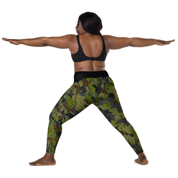 Afro Camo Green High Black Waisted Leggings With Pockets