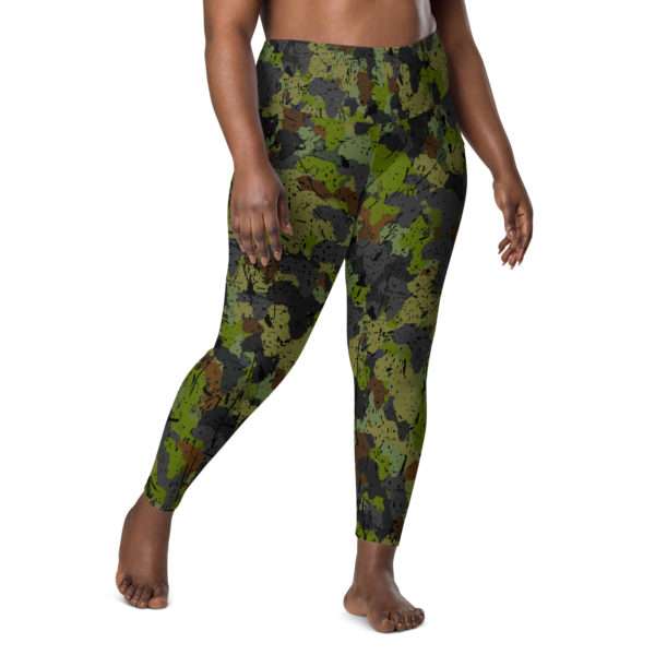 Afro Camo Green Leggings With Pockets