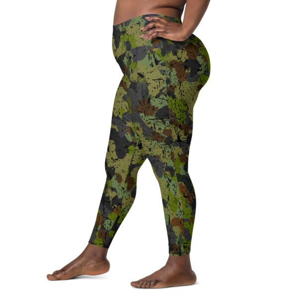 Afro Camo Green Leggings With Pockets