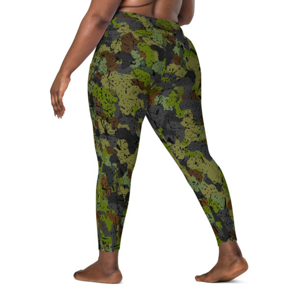 Afro Camo Green Leggings With Pockets