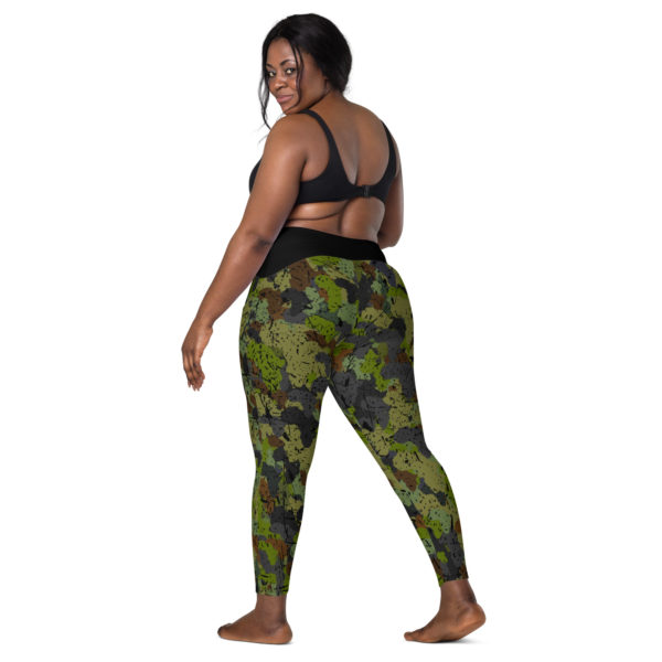 Afro Camo Green High Black Waisted Leggings With Pockets