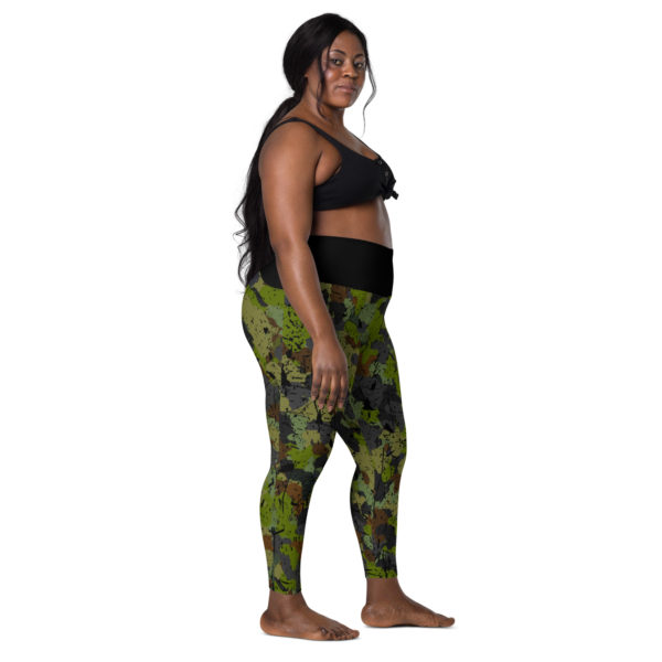 Afro Camo Green High Black Waisted Leggings With Pockets