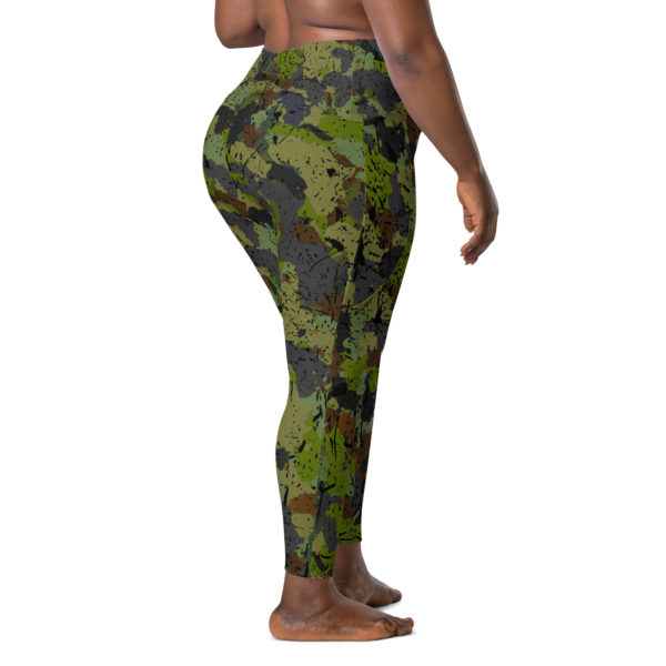 Afro Camo Green Leggings With Pockets