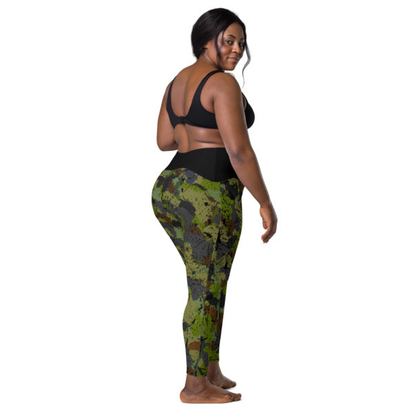 Afro Camo Green High Black Waisted Leggings With Pockets