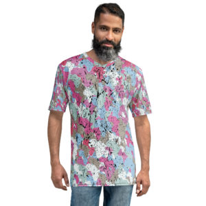 Afro Camo Blue Crew Neck Men’s T-Shirt