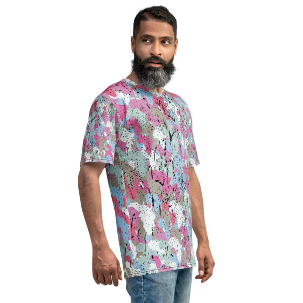 Afro Camo Blue Crew Neck Men’s T-Shirt