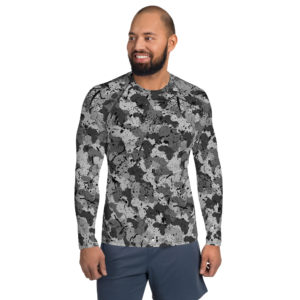 Afro Camo Black Distressed Men’s Rash Guard