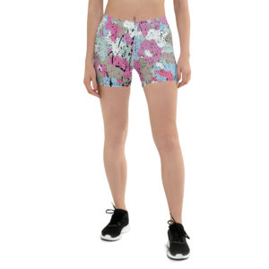 Afro Camo Blue Biker Shorts