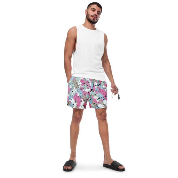 Afro Camo Blue Men’s Weathered Swim Trunks