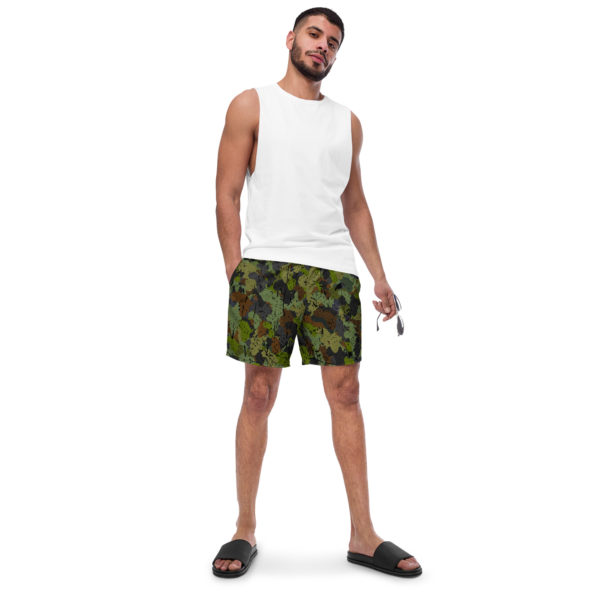 Afro Camo Green Men’s Swim Trunks