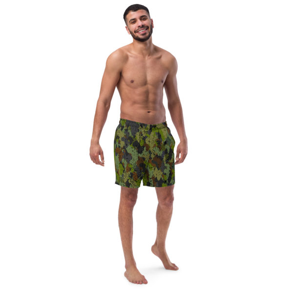 Afro Camo Green Men’s Swim Trunks